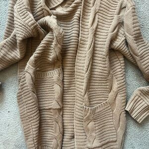 Cozy Tan Cable Knit Sweater